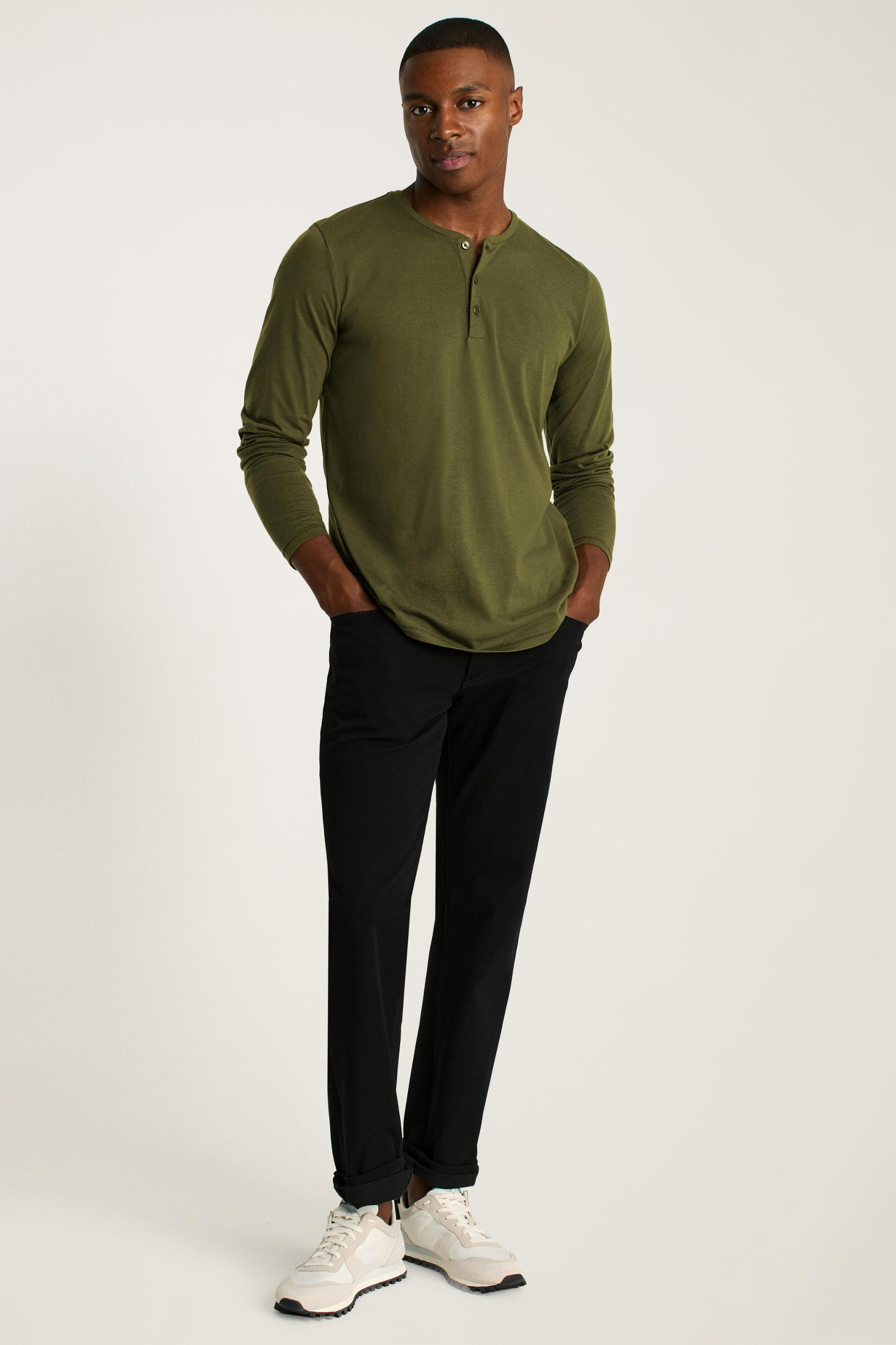 Pima Performance Long Sleeve Henley Product Image
