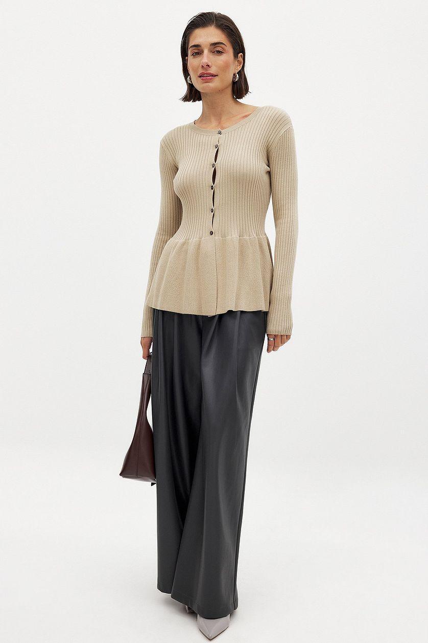 Knitted Peplum Top Product Image