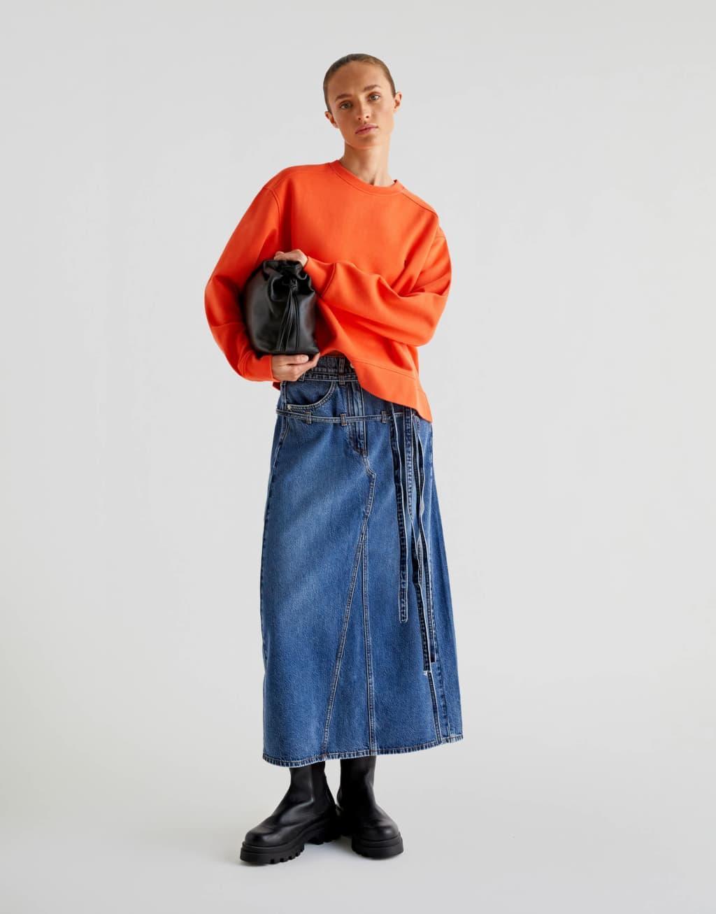 Scalpers Basic Fade sweater in orange Product Image