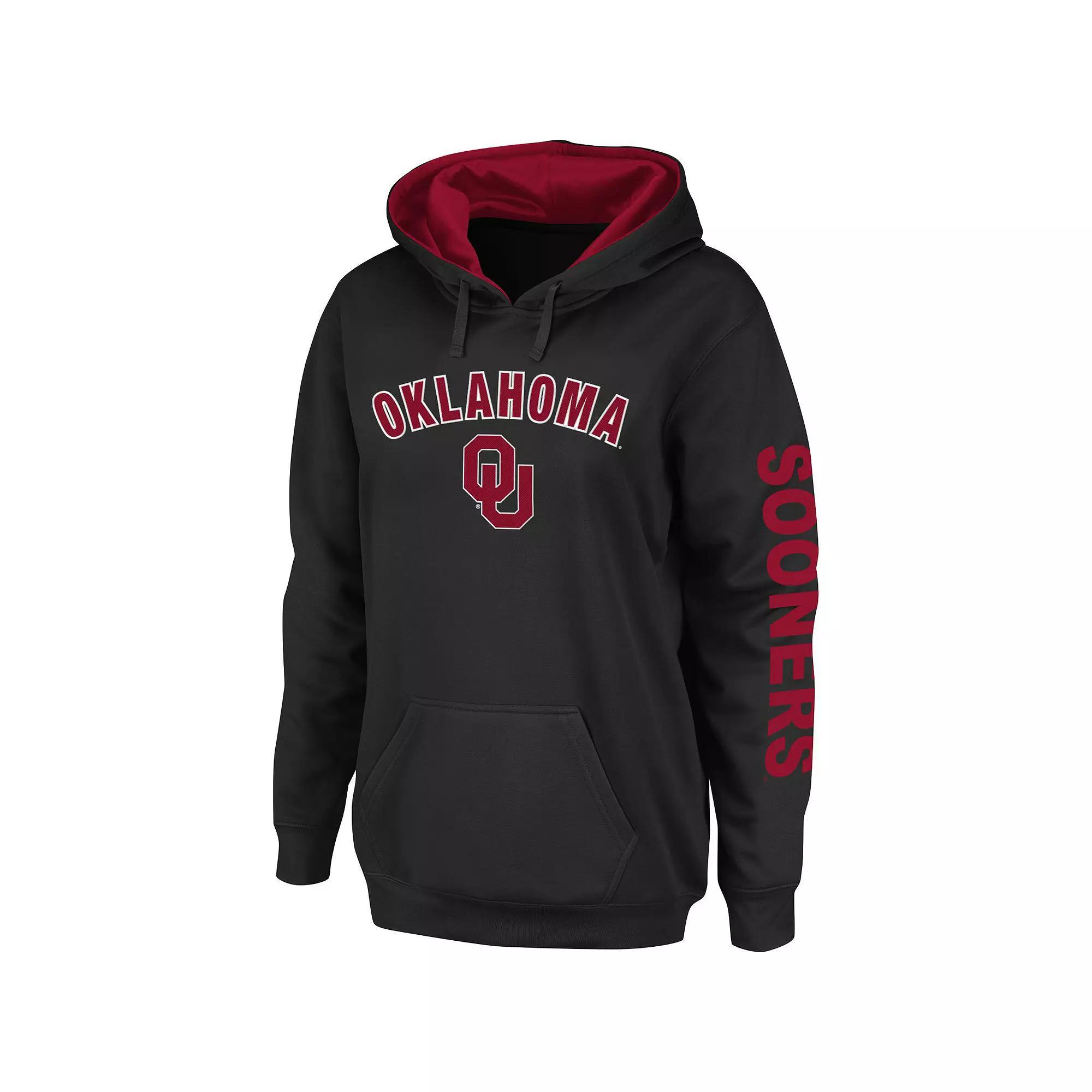 Women's Colosseum Black Oklahoma Sooners Loud and Proud Pullover Hoodie, Size: 2XL Product Image