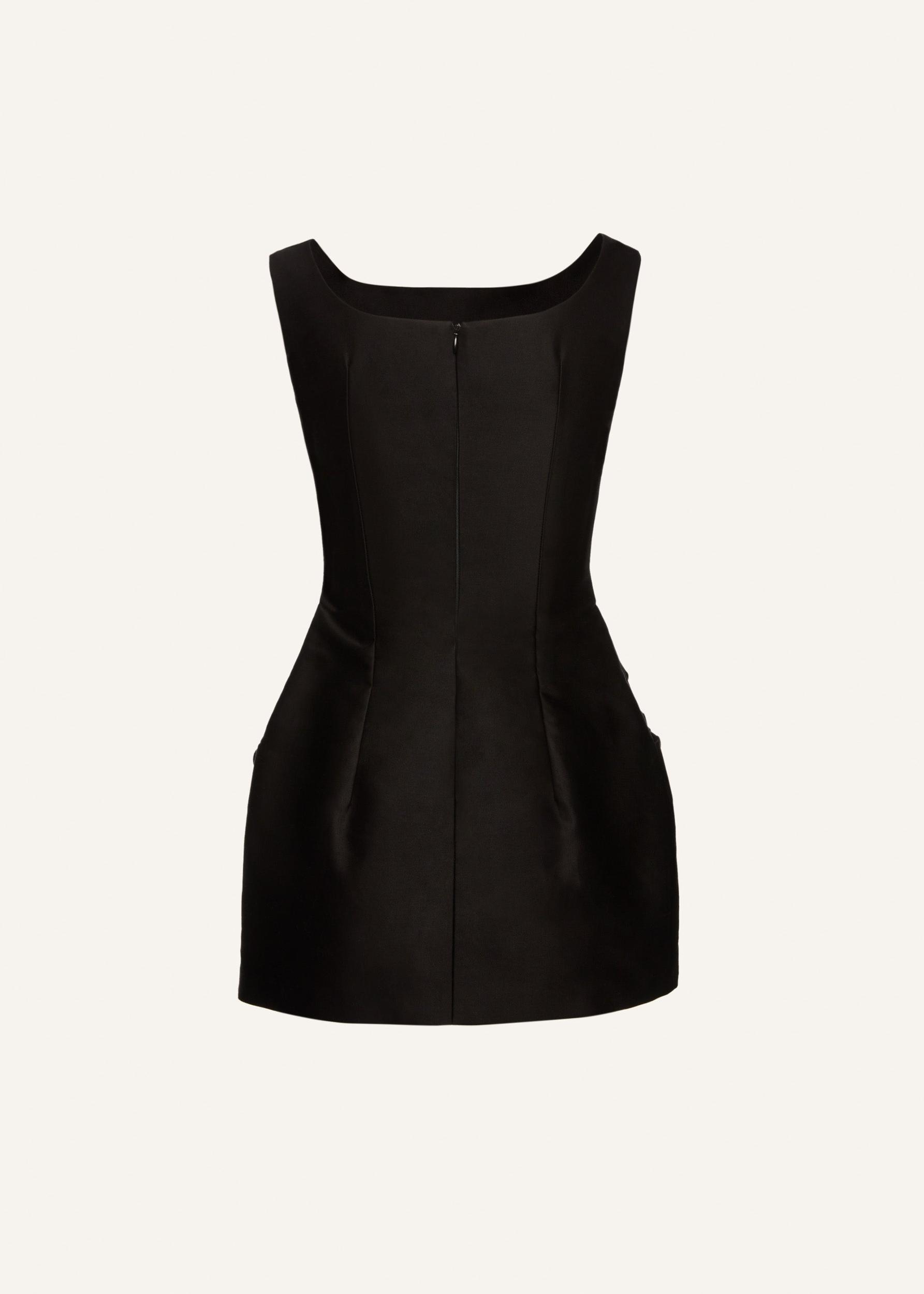 Rose hip cotton mini dress in black Product Image