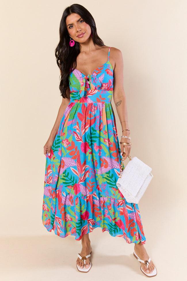 Tropical Touch Green Floral Maxi Dress FINAL SALE Product Image