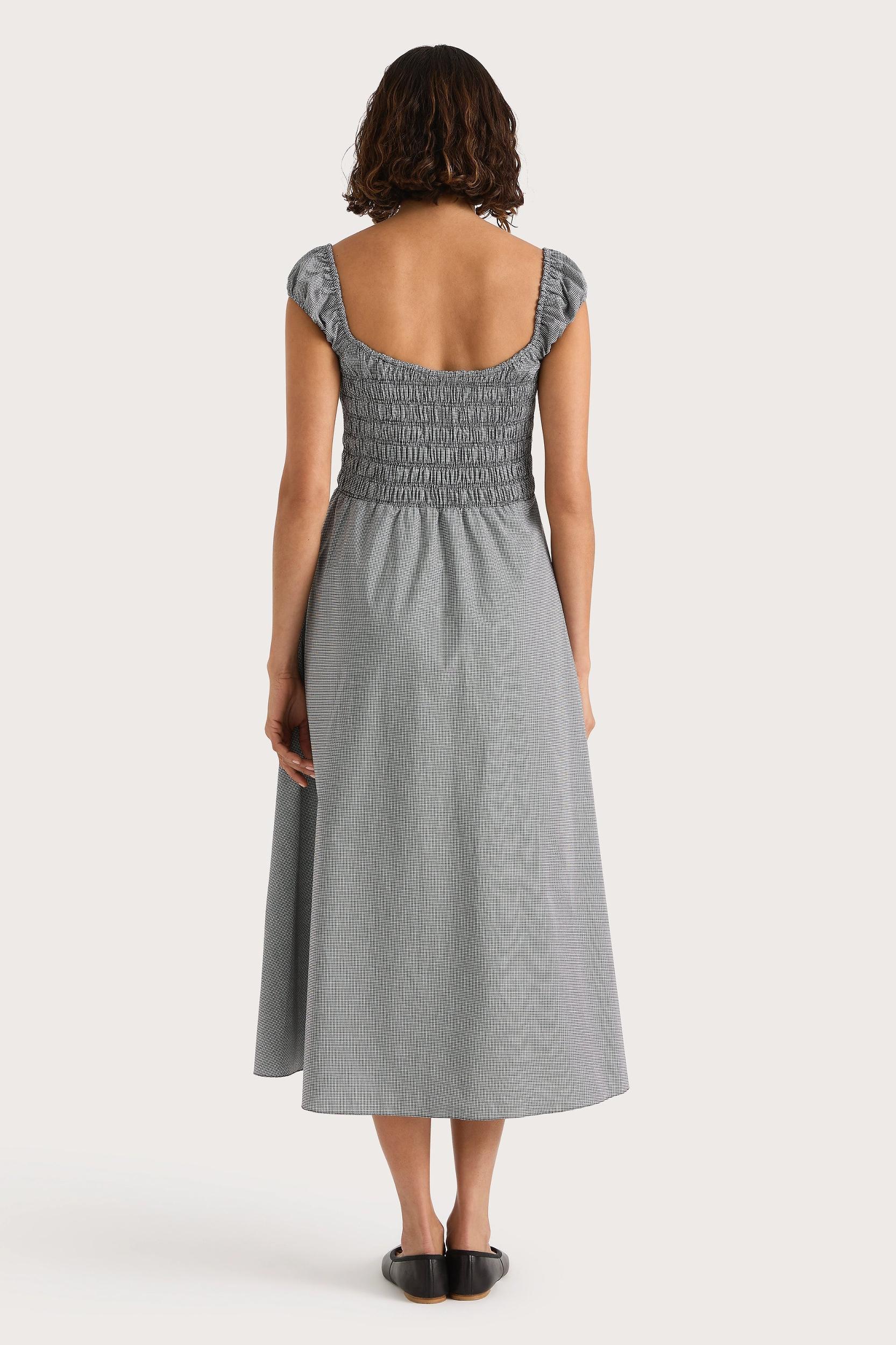 Amelie Midi Dress Gingham Black Product Image