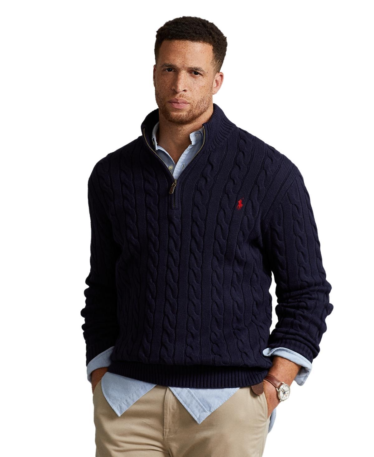 Polo Ralph Lauren Big  Tall Cable Knit Cotton Quarter Product Image