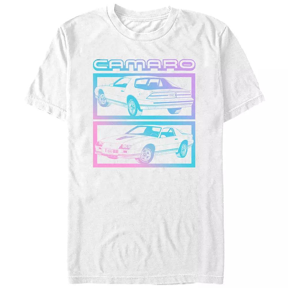 Men's Chevrolet Camaro Gradient Colors Graphic Tee, Size: XL, White Product Image