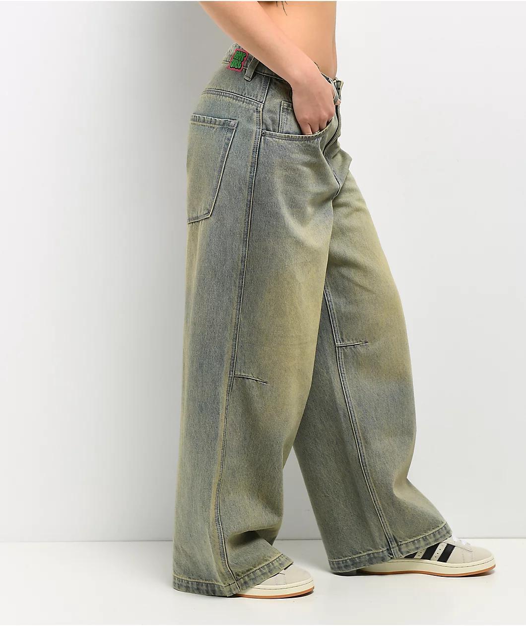Empyre Extent Blue Wash Low Rise Wide Leg Jeans Product Image