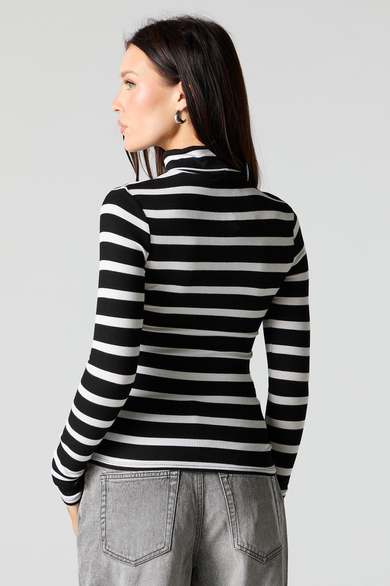 Ribbed Turtleneck Long Sleeve Top Female Product Image