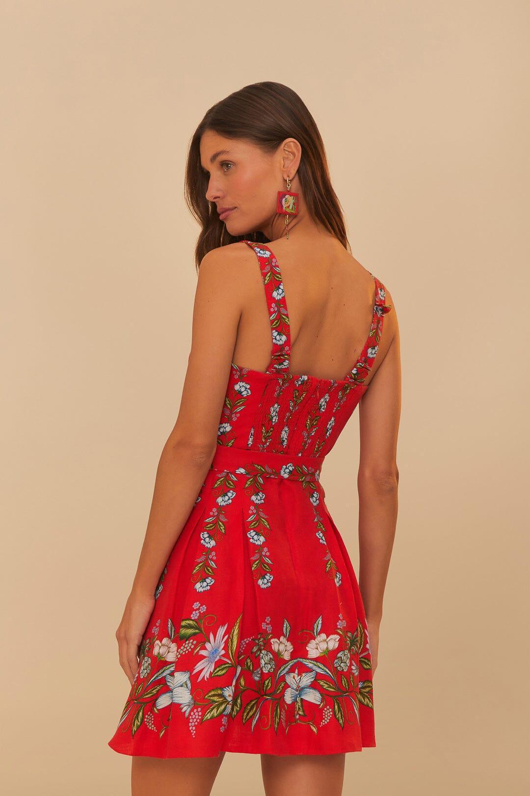 Red Sweet Bloom Bouquet LENZING™ ECOVERO™ Euroflax™ Mini Dress Product Image