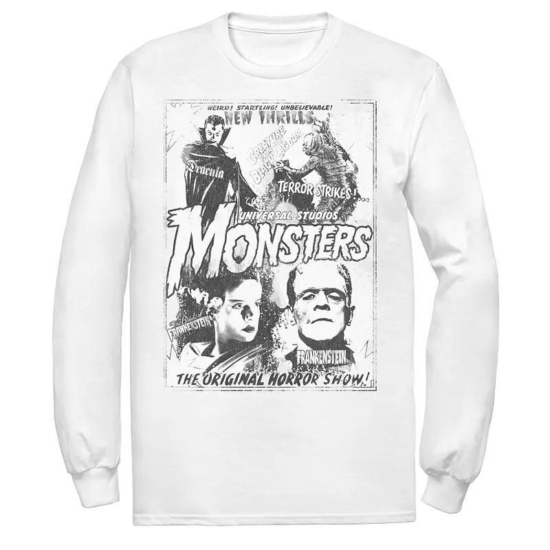 Men's Universal Monsters Collage Movie Poster Tee, Size: Large, White Product Image