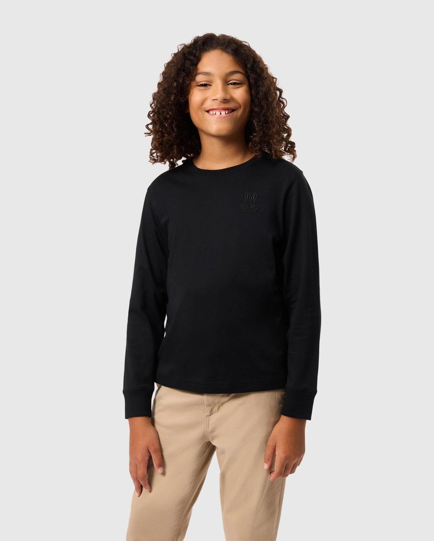 Kids Alberton Long Sleeve Tee 001 BLACK / L/14-16 Product Image