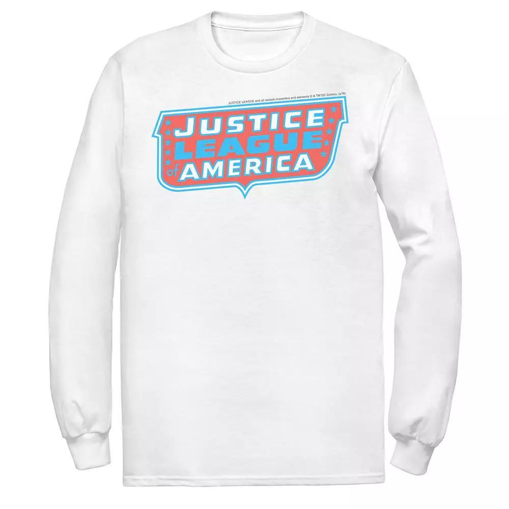 Men's DC Comics Justice League of America Text Poster Logo Tee, Size: Small, White Product Image