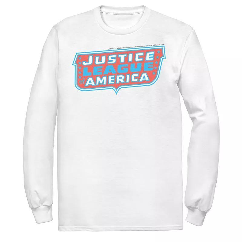 Men's DC Comics Justice League of America Text Poster Logo Tee, Size: Small, White Product Image