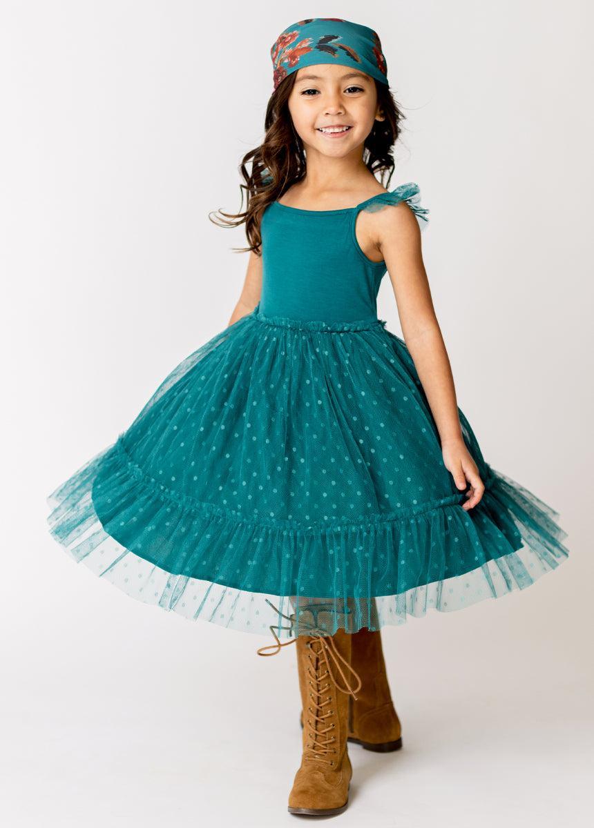 Leigh Dress in Teal Girls Product Image