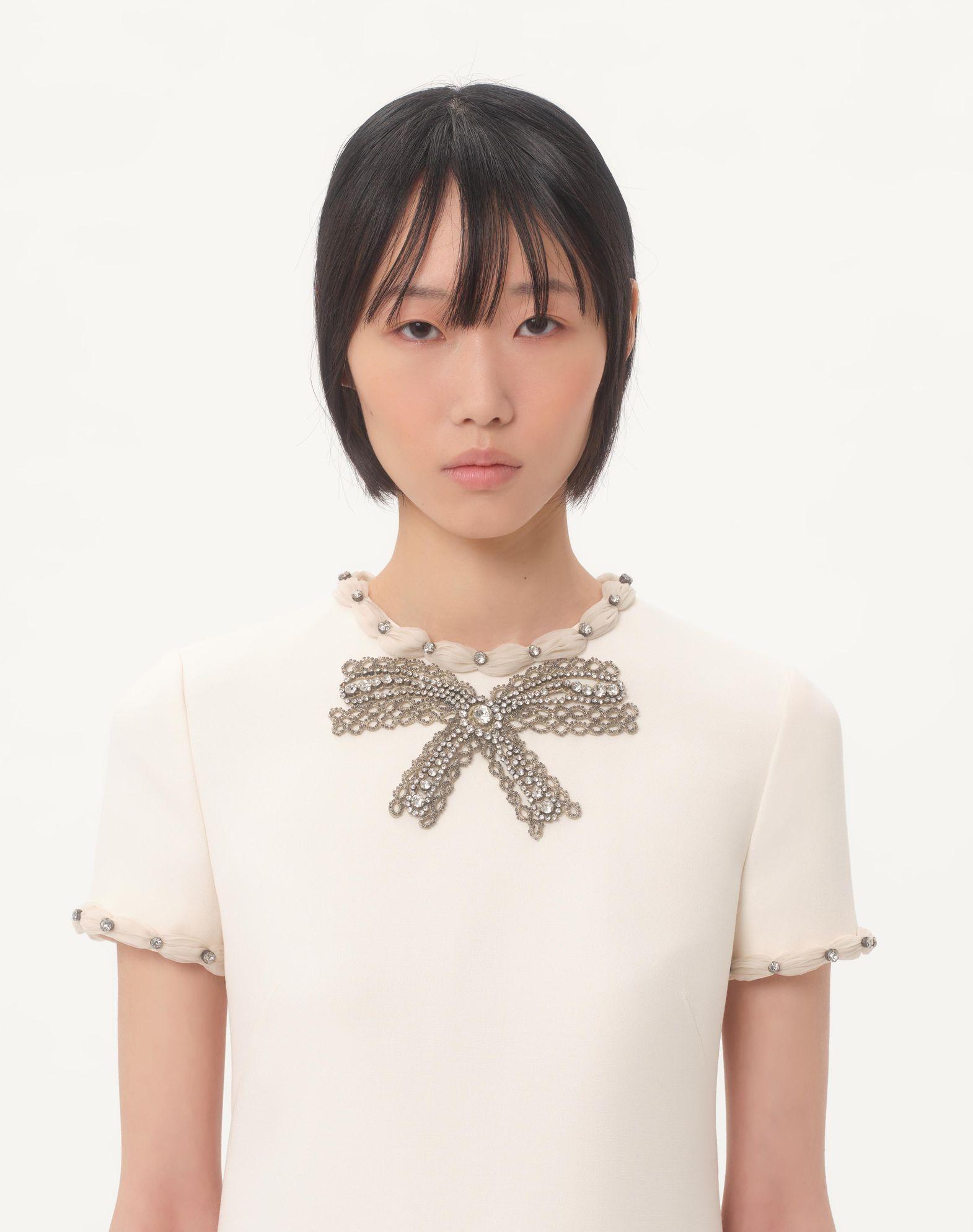 Embroidered Crepe Couture Short Dress Product Image