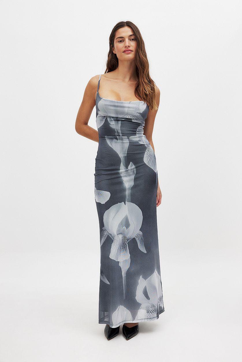 Waterfall Mesh Maxi Dress Product Image