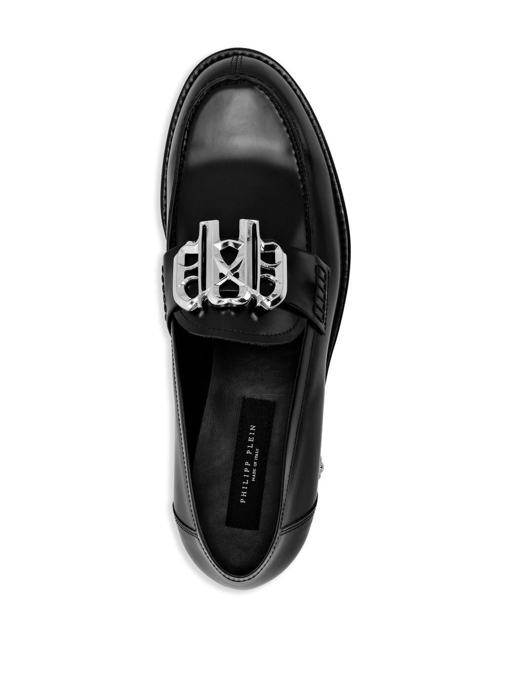 logo-plaque leather loafers Product Image