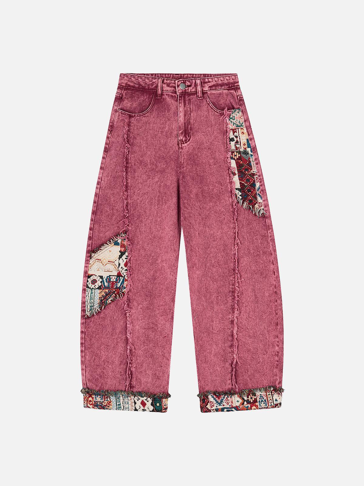 Aelfric Eden Patchwork Super Baggy Barrel Jeans Product Image