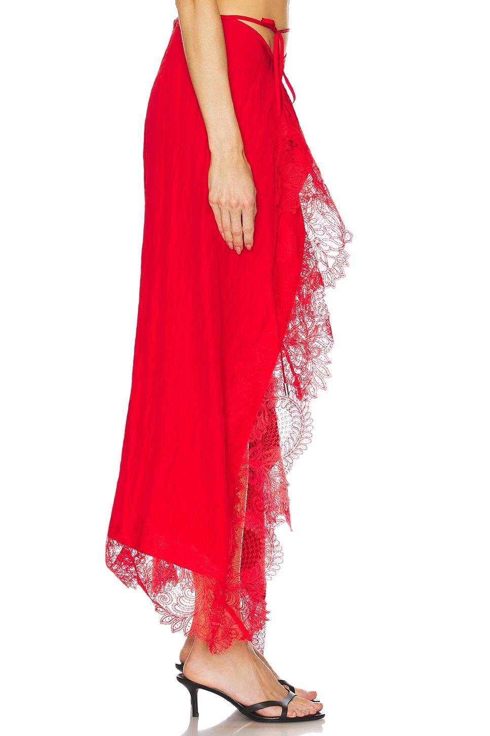 Lace Trim Asymmetric Skirt David Koma Product Image