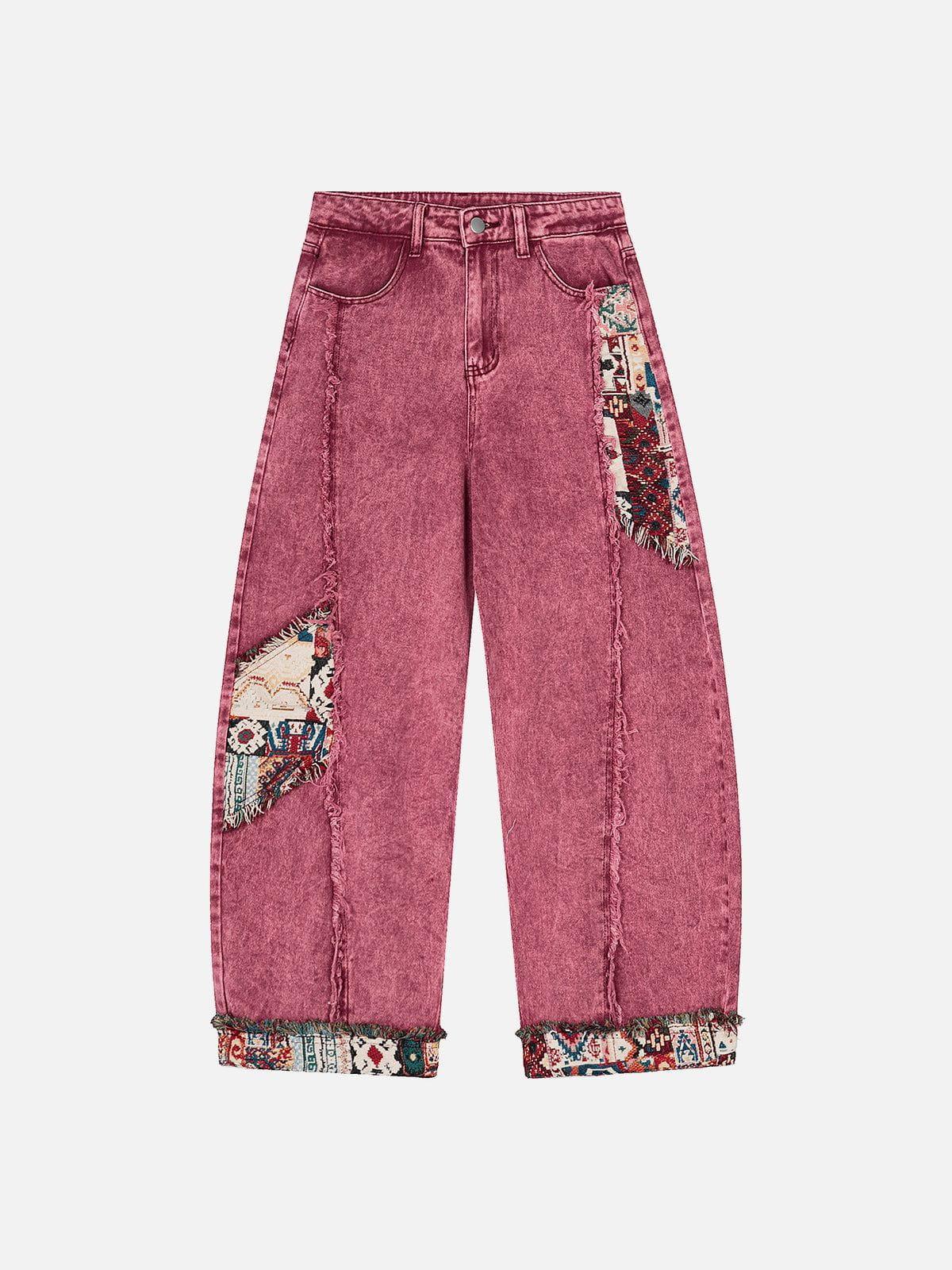Aelfric Eden Frayed Ethnic Super Baggy Barrel Jeans Product Image