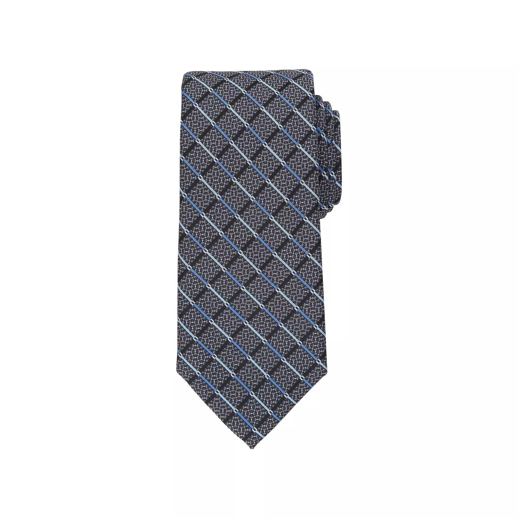 Men's Bespoke Patterned Tie, Black Kroll Product Image