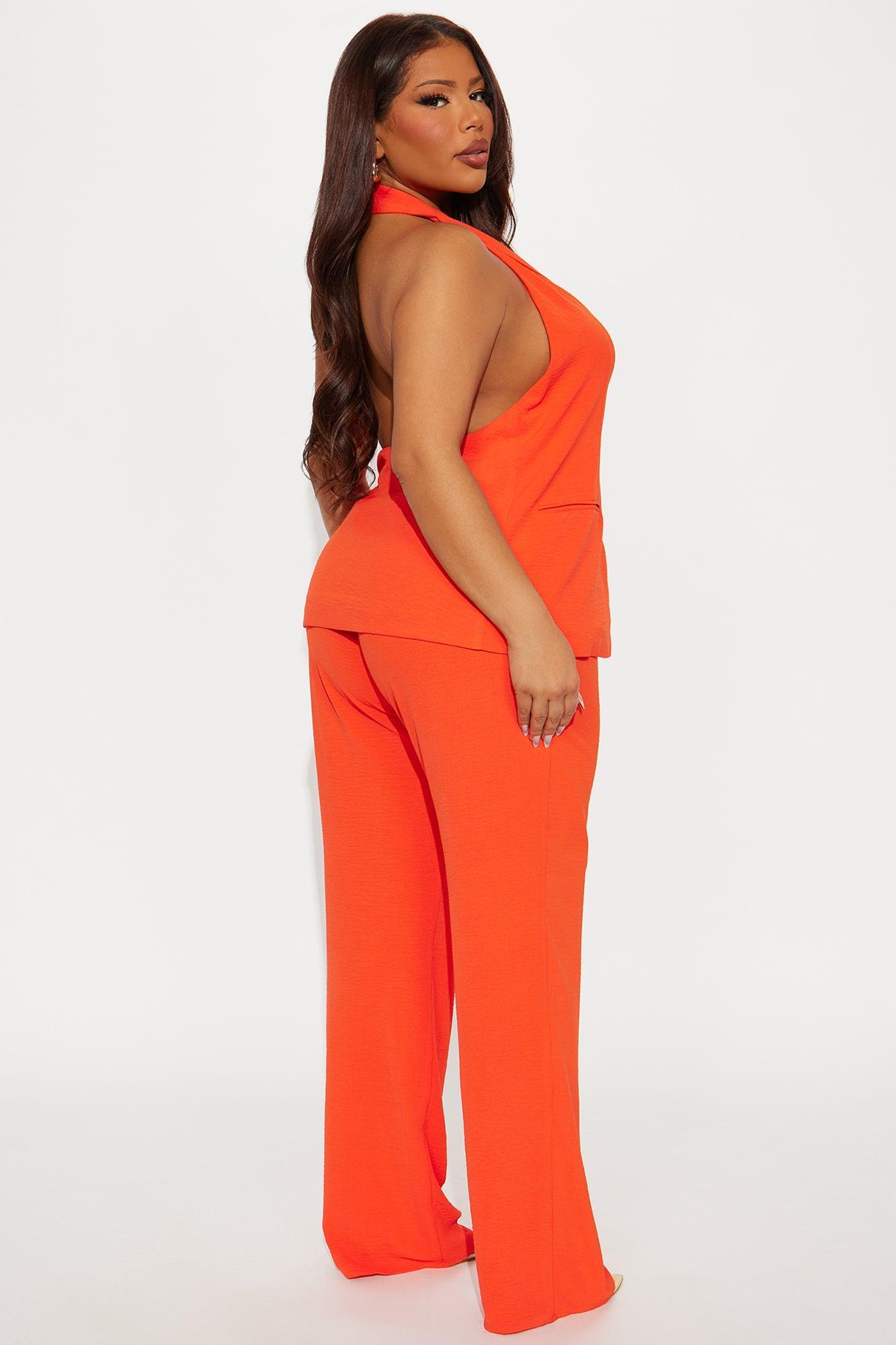 Clementine Backless Vest Pant Set - Orange Product Image