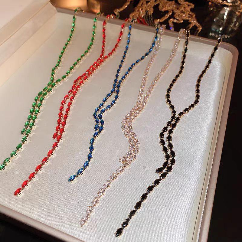 Set: CZ Lariat Necklace + Dangle Earring Product Image