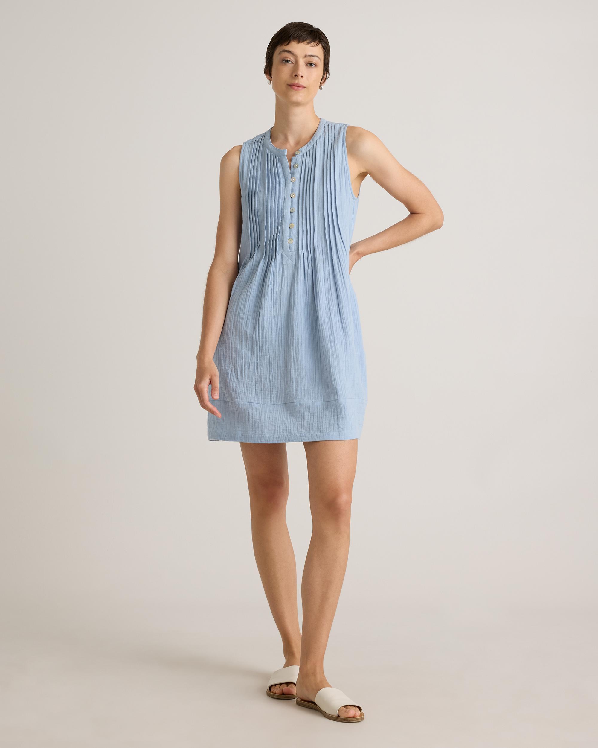 Quince | Women's Gauze Sleeveless Swing Dress Size XS, Organic Cotton Product Image