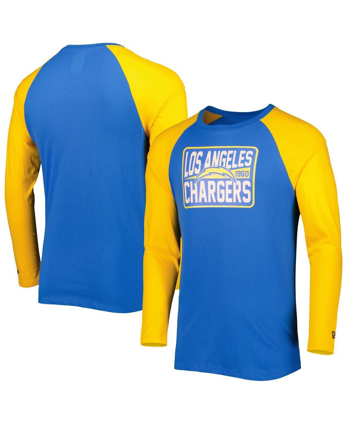 Men's New Era Powder Blue Los Angeles Chargers Current Raglan Long Sleeve T-Shirt, Size: 3XL, Light Product Image
