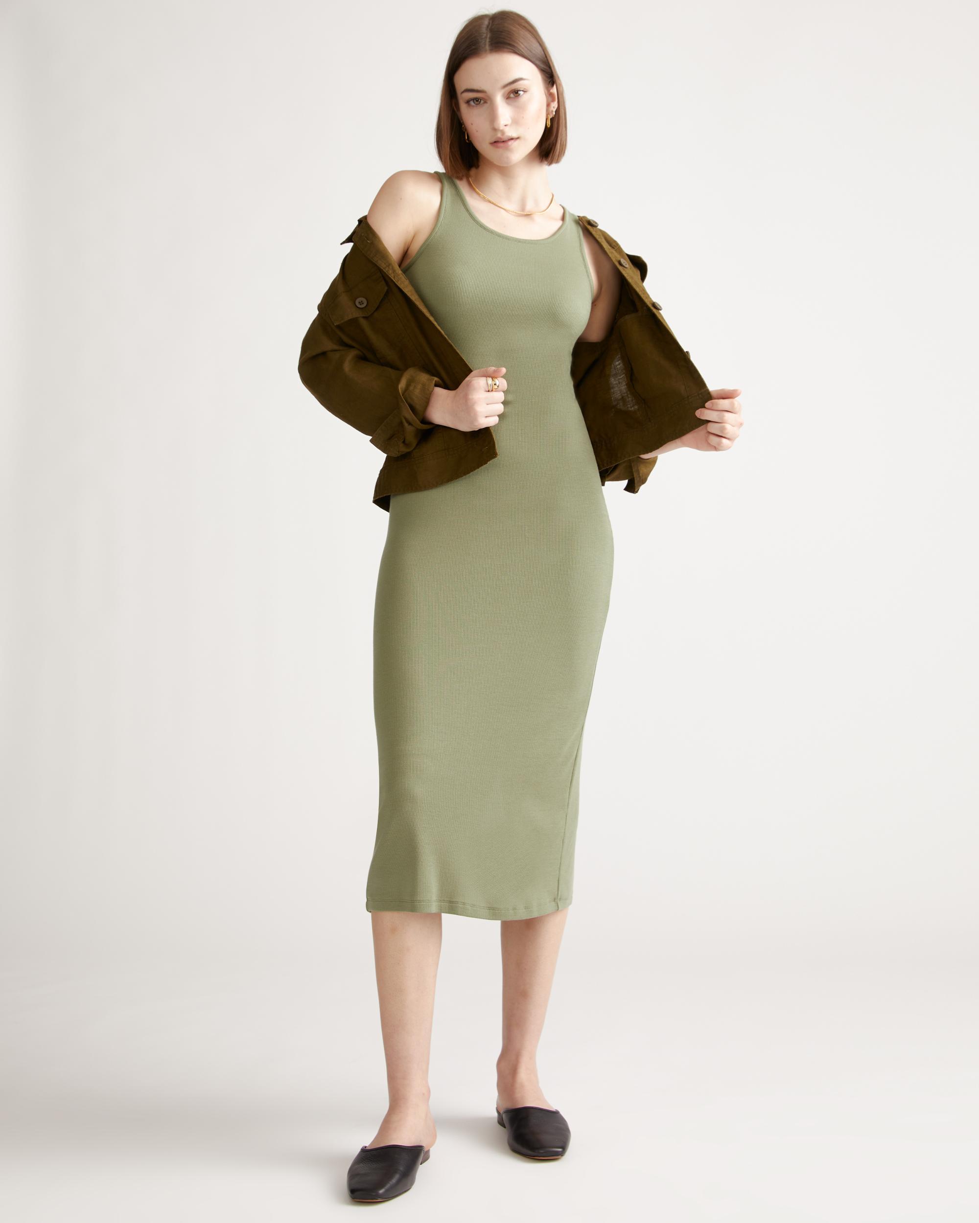 Quince | Women's Tencel Rib Knit Sleeveless Dress Size XS Product Image