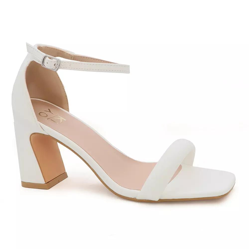 Yoki Selina-11 Women's Casual Open Toe Block Heel Sandals, Size: 9, White Product Image