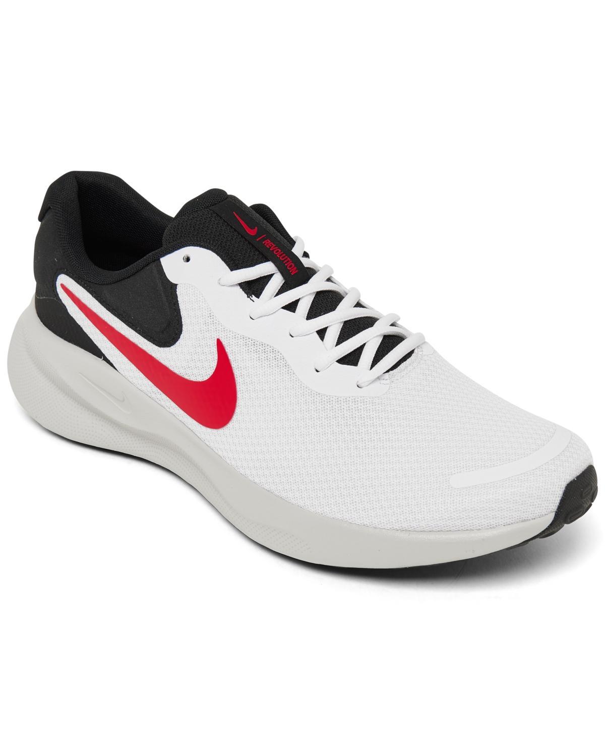 Nike Revolution 7 Men's Road Running Shoes, Size: 11, White Red Black Product Image