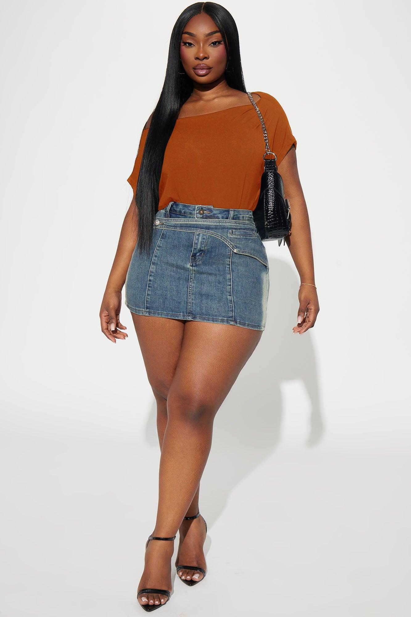 Eva Effortless One Shoulder Top - Orange Product Image