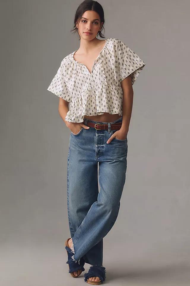 Pilcro Clip Dot Pullover Babydoll Blouse  Product Image