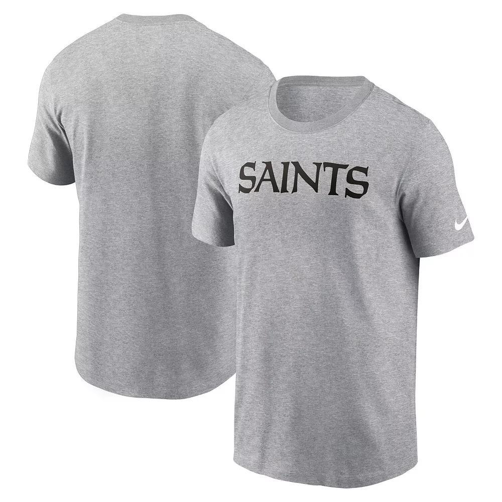Men's Nike Heather Gray New Orleans Saints Primetime Wordmark Essential T-Shirt, Size: 2XL, Grey Product Image