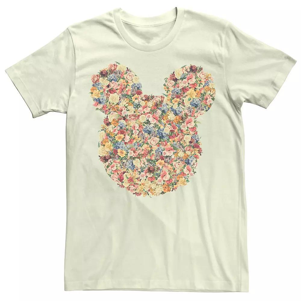 Disney's Mickey And Friends Mickey Mouse Men's Floral Fill Tee, Size: 3XL, Natural Product Image