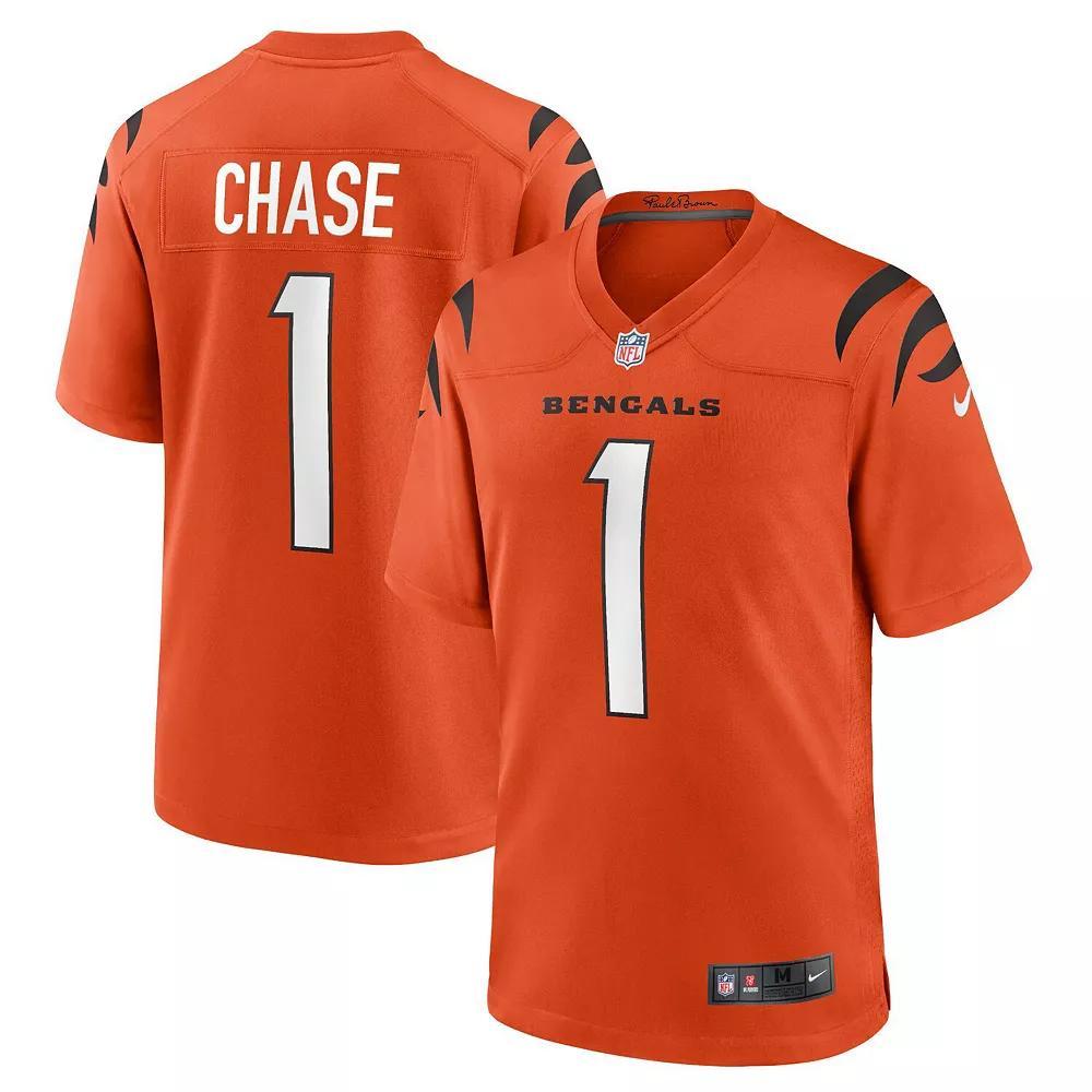 Men's Nike Ja'Marr Chase Orange Cincinnati Bengals Alternate Game Jersey, Size: 3XL Product Image