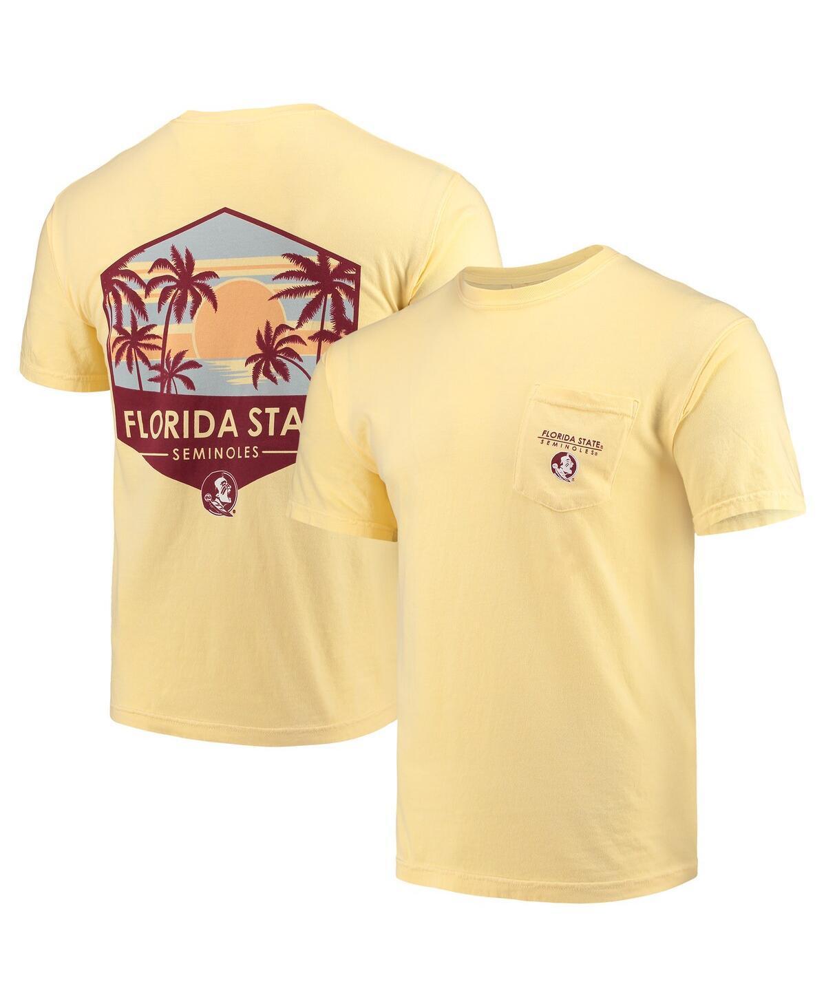 Men's Yellow Florida State Seminoles Landscape Shield Comfort Colors Pocket T-Shirt, Size: Small Product Image