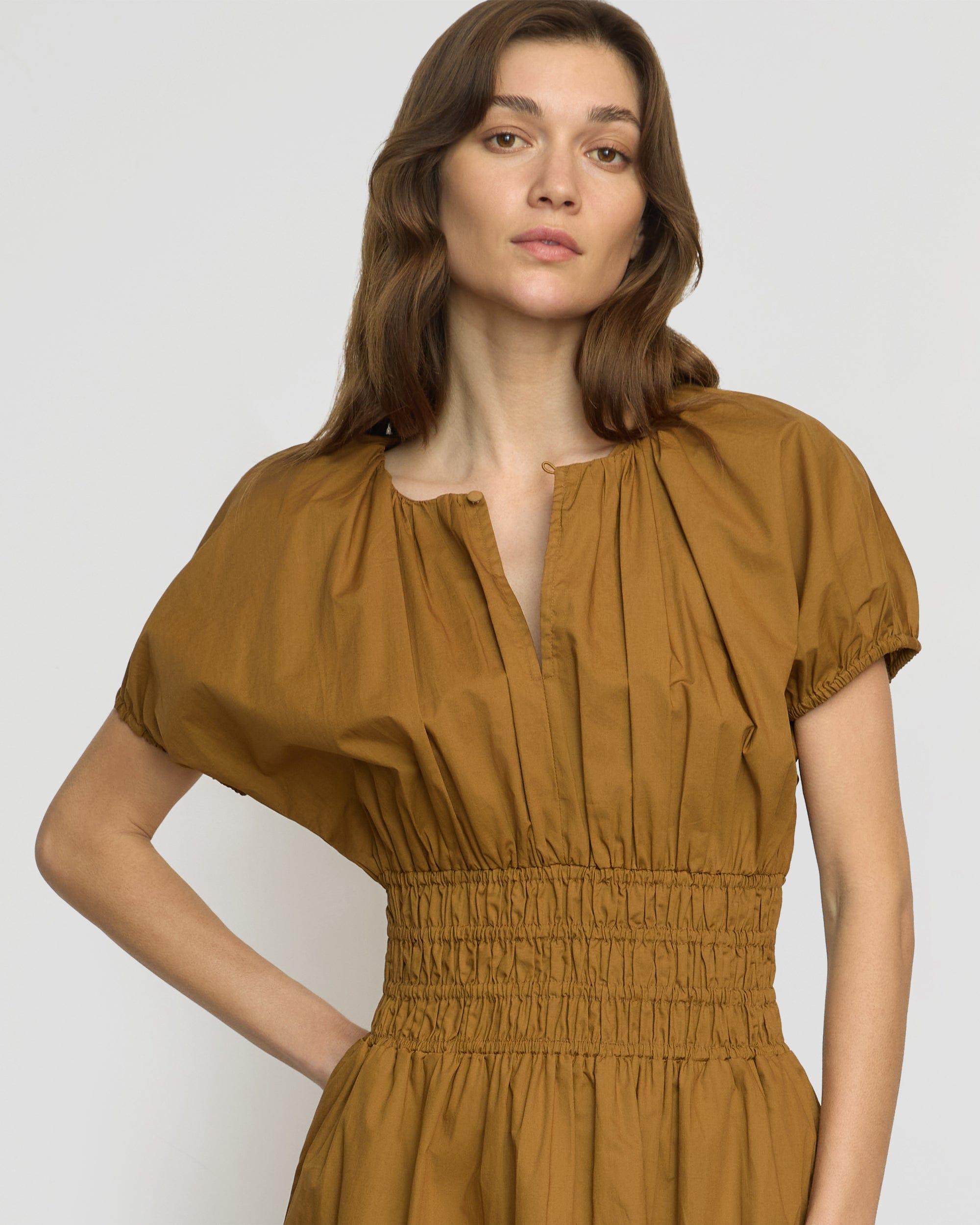 Kaci Cinched-Waist Organic Cotton Dress Product Image