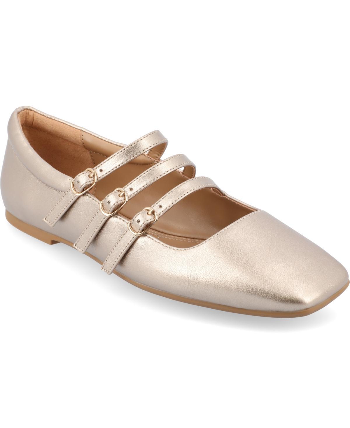 Journee Darlin Womens Tru Comfort Foam Multi Strap Square Toe Flats Product Image