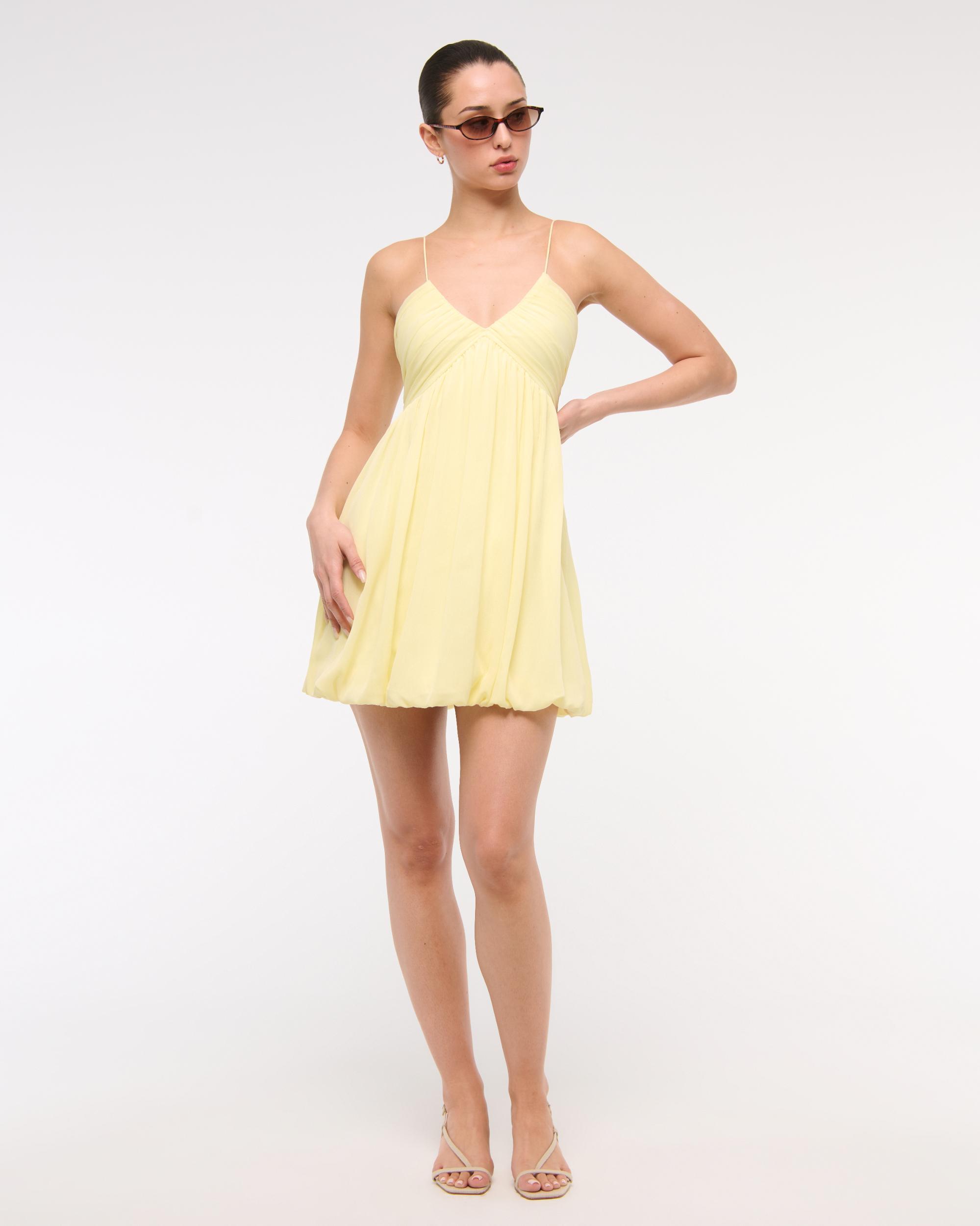 Sheer Bubble Hem Mini Dress Product Image