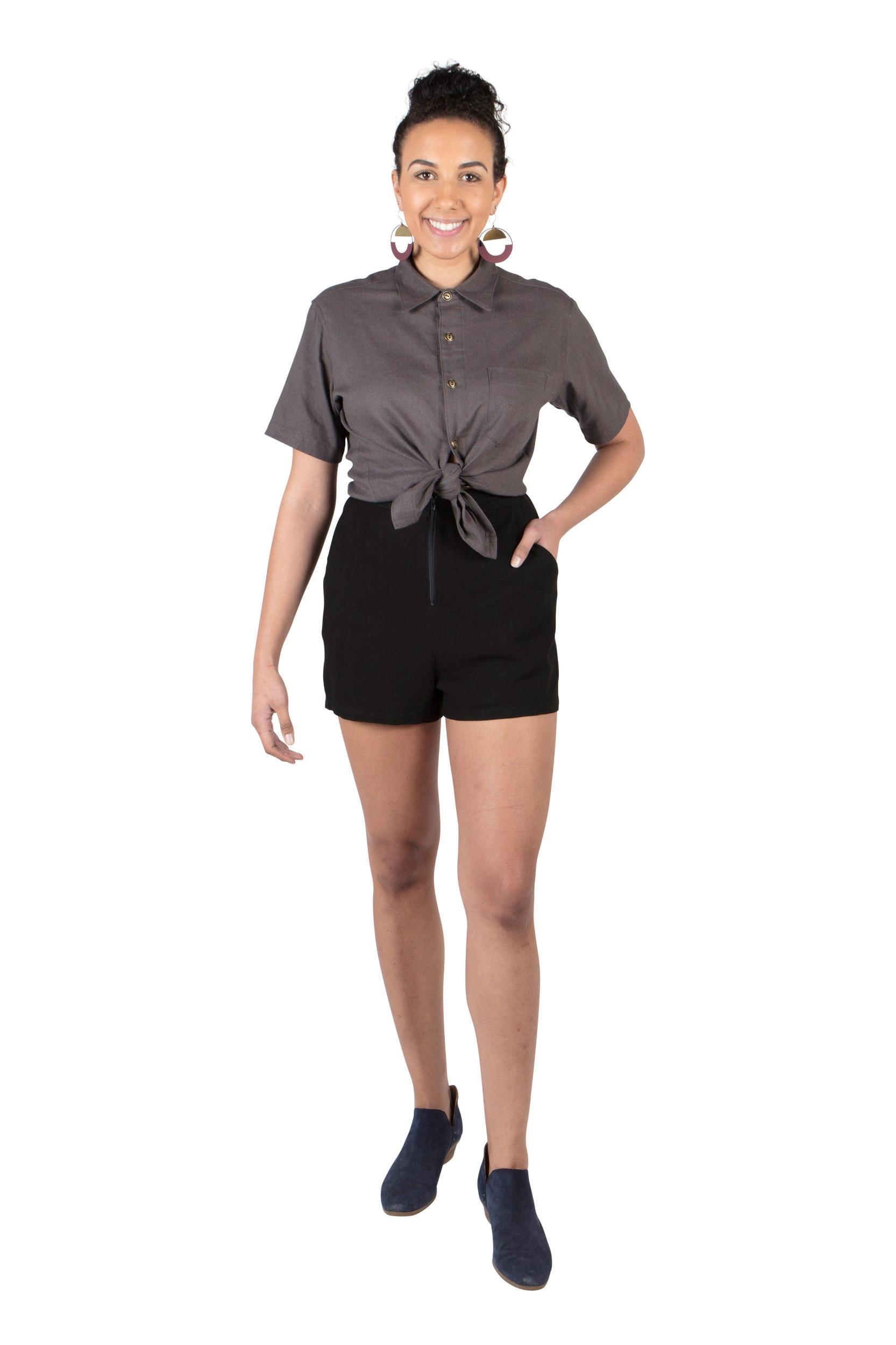 Unisex Button Up in Ash Linen Product Image