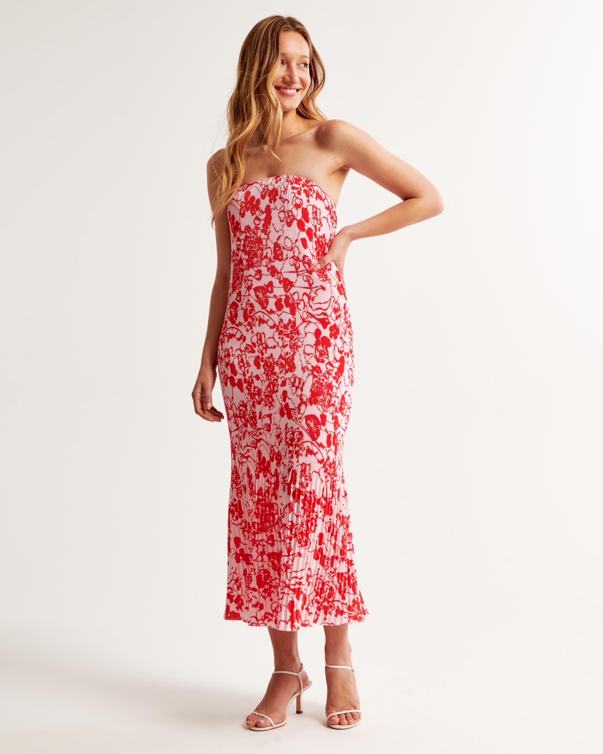 The A&F Giselle Pleat Release Midi Dress Product Image