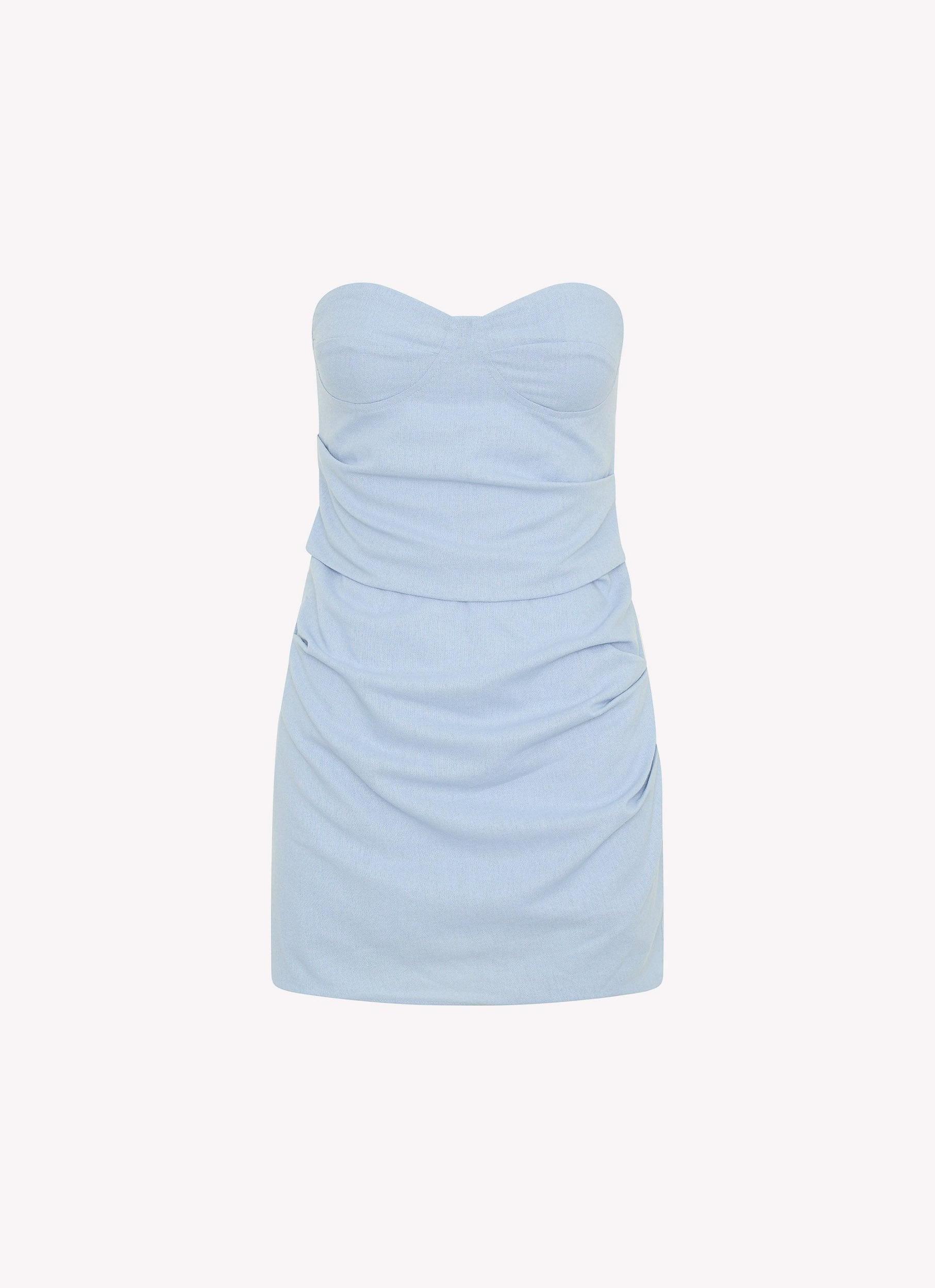 Arlene Bustier Mini Dress - Blue Product Image