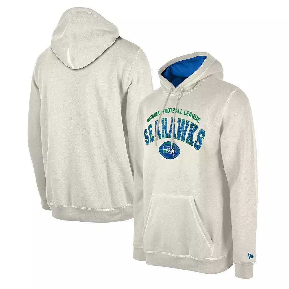 Men's New Era Cream Seattle Seahawks Historic 3rd Down Pullover Hoodie, Size: 3XL, Beige Product Image