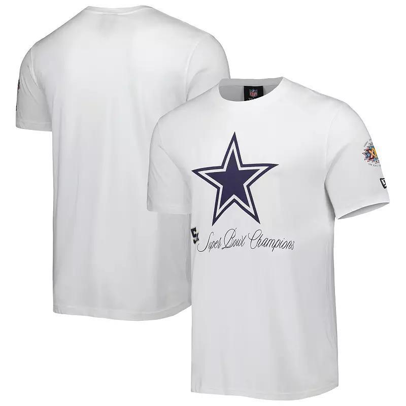 Men's New Era White Dallas Cowboys 5x Super Bowl Champions T-Shirt, Size: Large Product Image