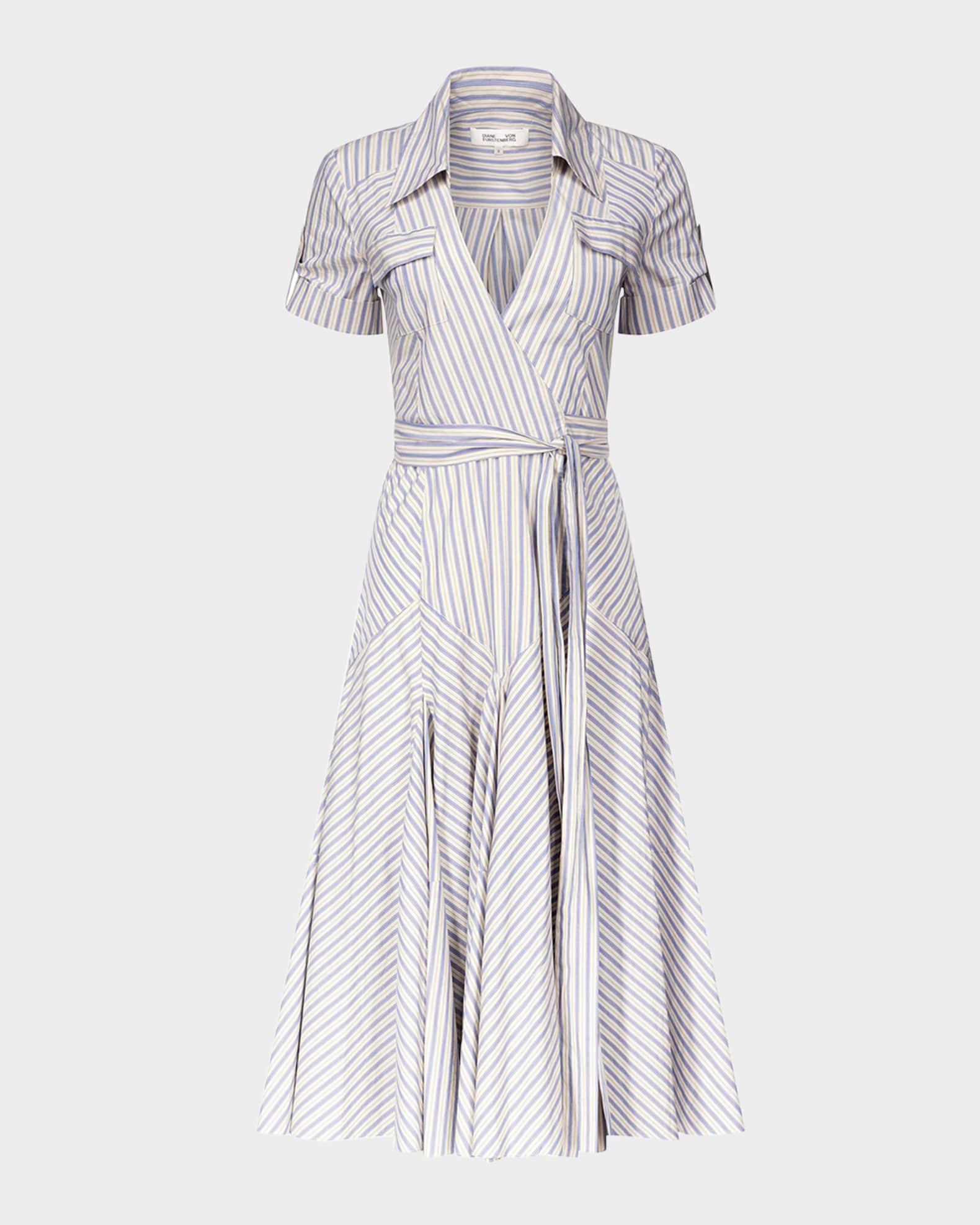 Oakley Striped Cotton Midi Wrap Shirtdress Product Image