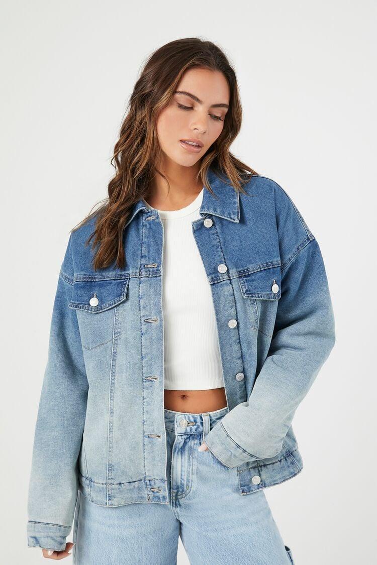 Gradient Denim Trucker Jacket | Forever 21 Product Image