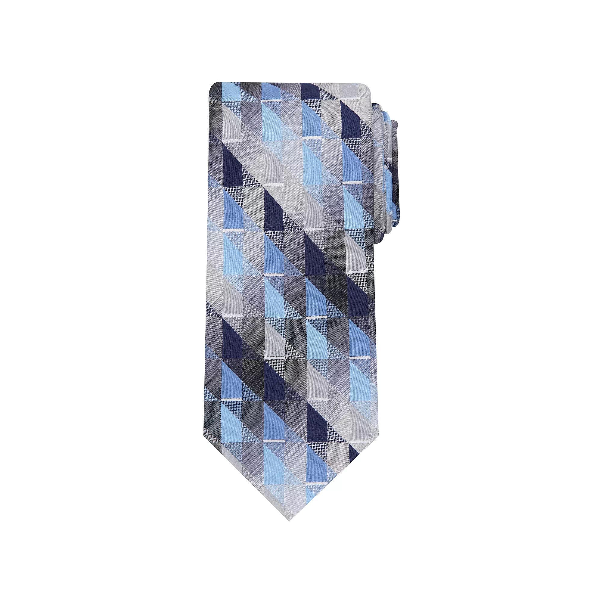 Men's Bespoke Geometric Tie, Blue Provinte Product Image