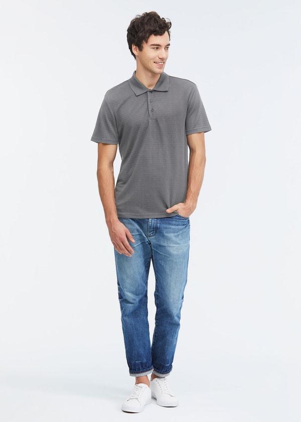 Silk Polo Shirt With Dark Pattern Product Image