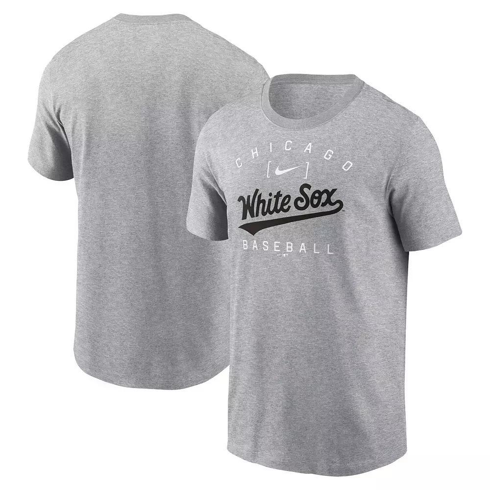 Men's Nike Heather Gray Chicago White Sox Home Team Athletic Arch T-Shirt, Size: Medium, Grey Product Image